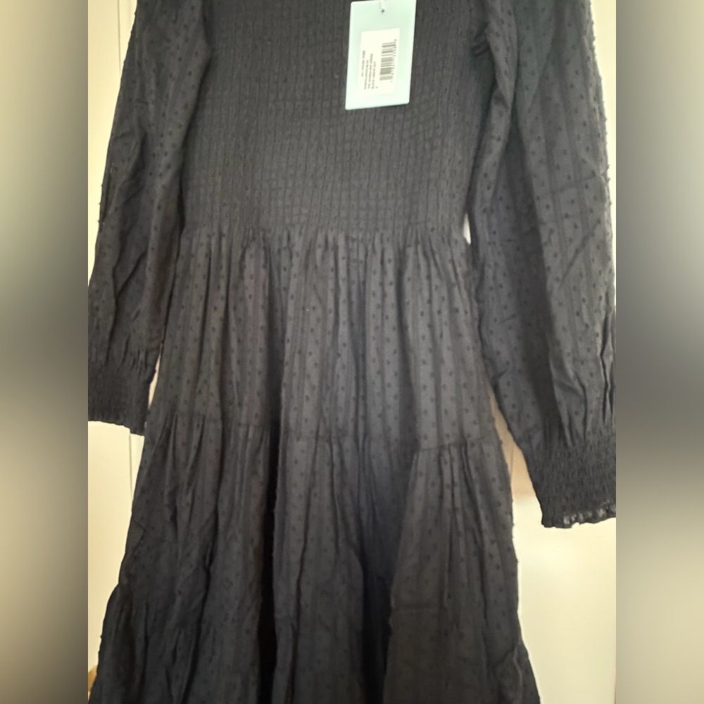 Hill House Home The Viviana Nap Dress - Black Linear Swiss Dot Size SBlack Linea - Picture 7 of 11